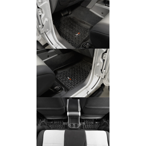 ALL TERRAIN FLOOR LINER KIT, FRONT AND 2ND ROW, BLACK, RUGGED RI